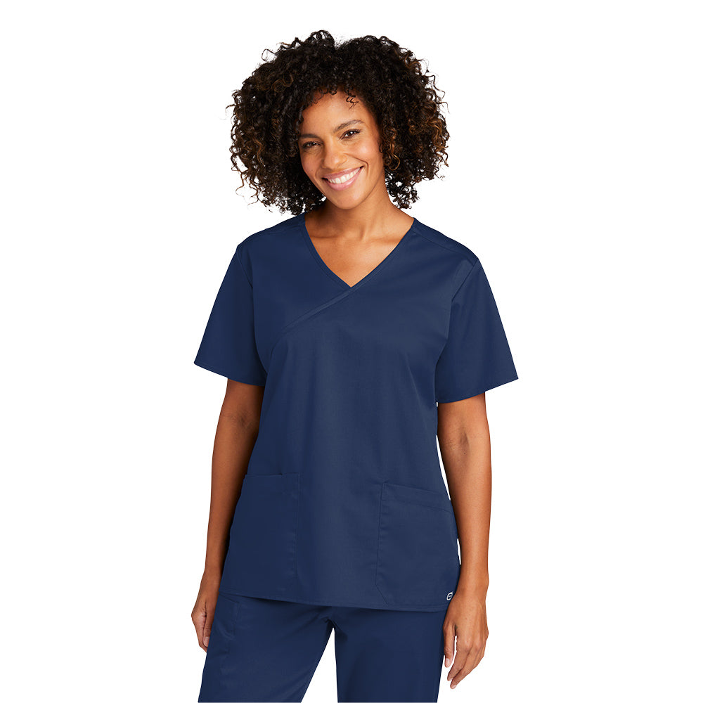 WonderWink® Women’s WorkFlex™ Mock Wrap Top - Navy