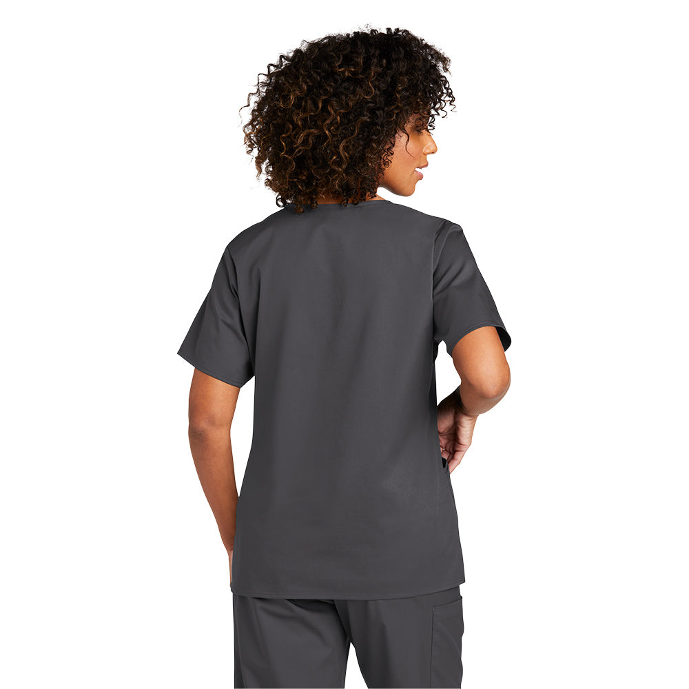 WonderWink® Women’s WorkFlex™ Mock Wrap Top - Pewter