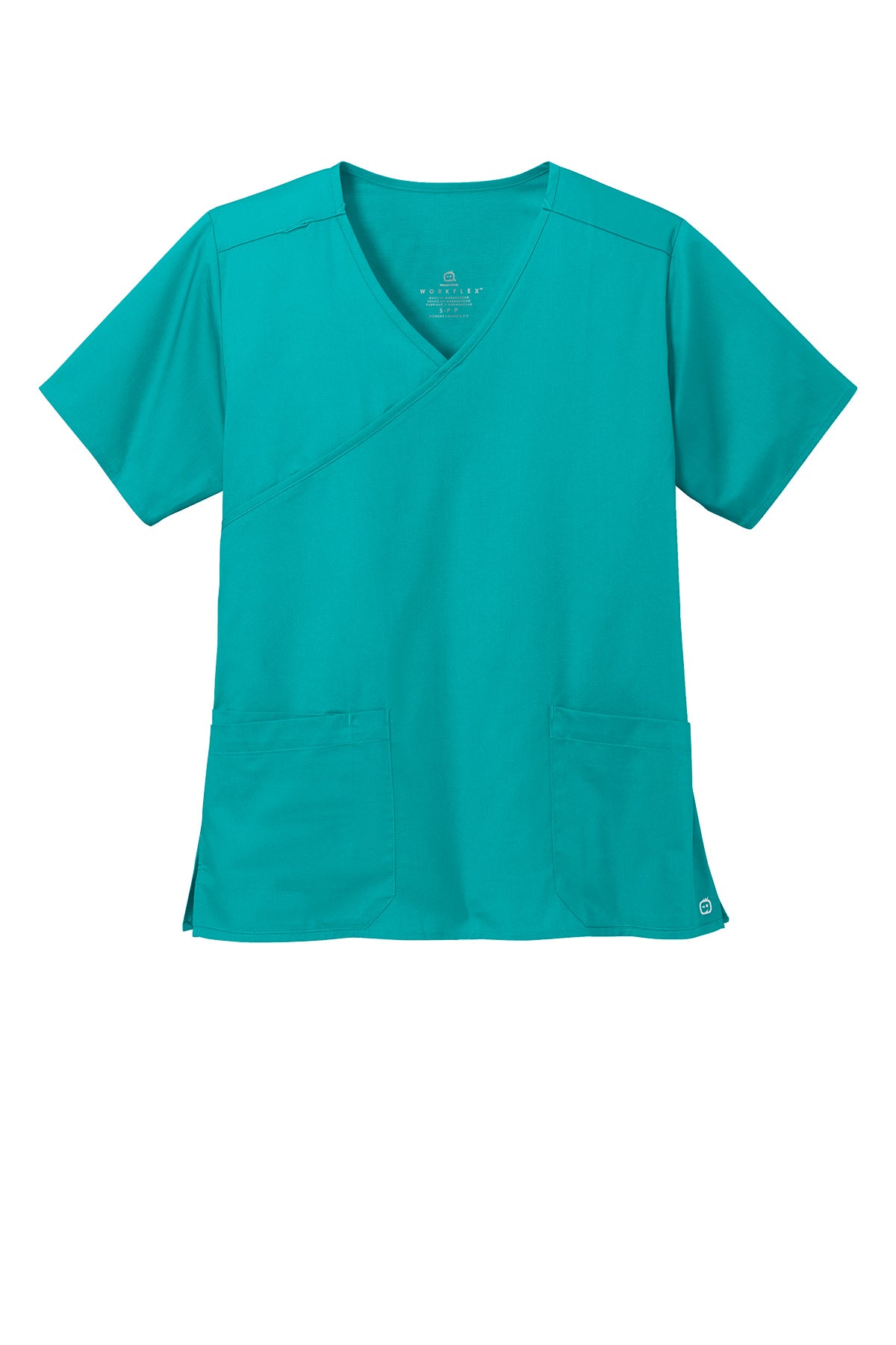 WonderWink® Women’s WorkFlex™ Mock Wrap Top - Teal Blue