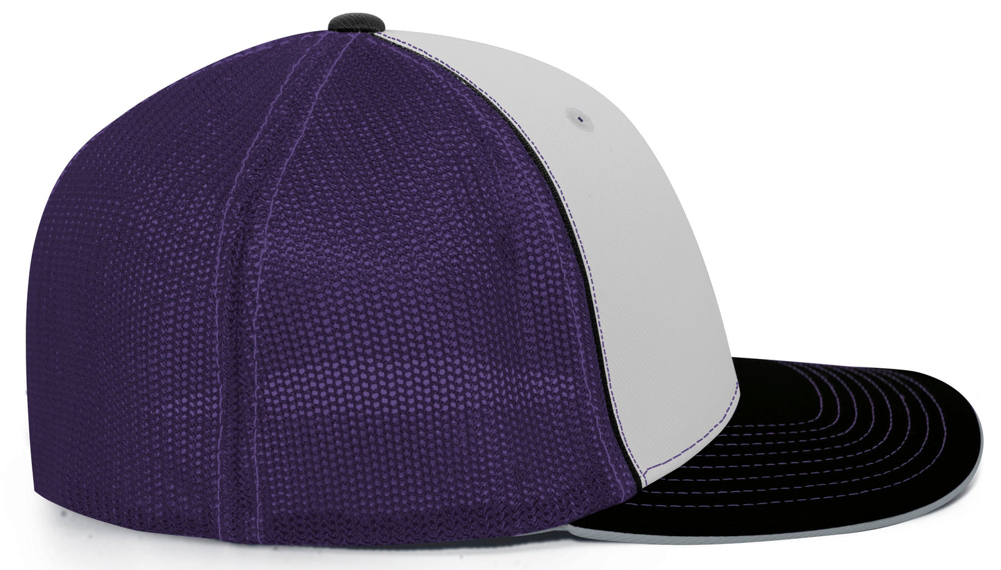 Pacific Headwear Trucker PacFlex Cap - White/Purple/Black