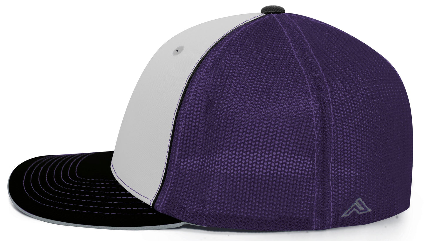 Pacific Headwear Trucker PacFlex Cap - White/Purple/Black