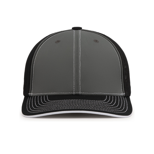 Pacific Headwear Trucker PacFlex Cap - Black/Graphite/Graphite